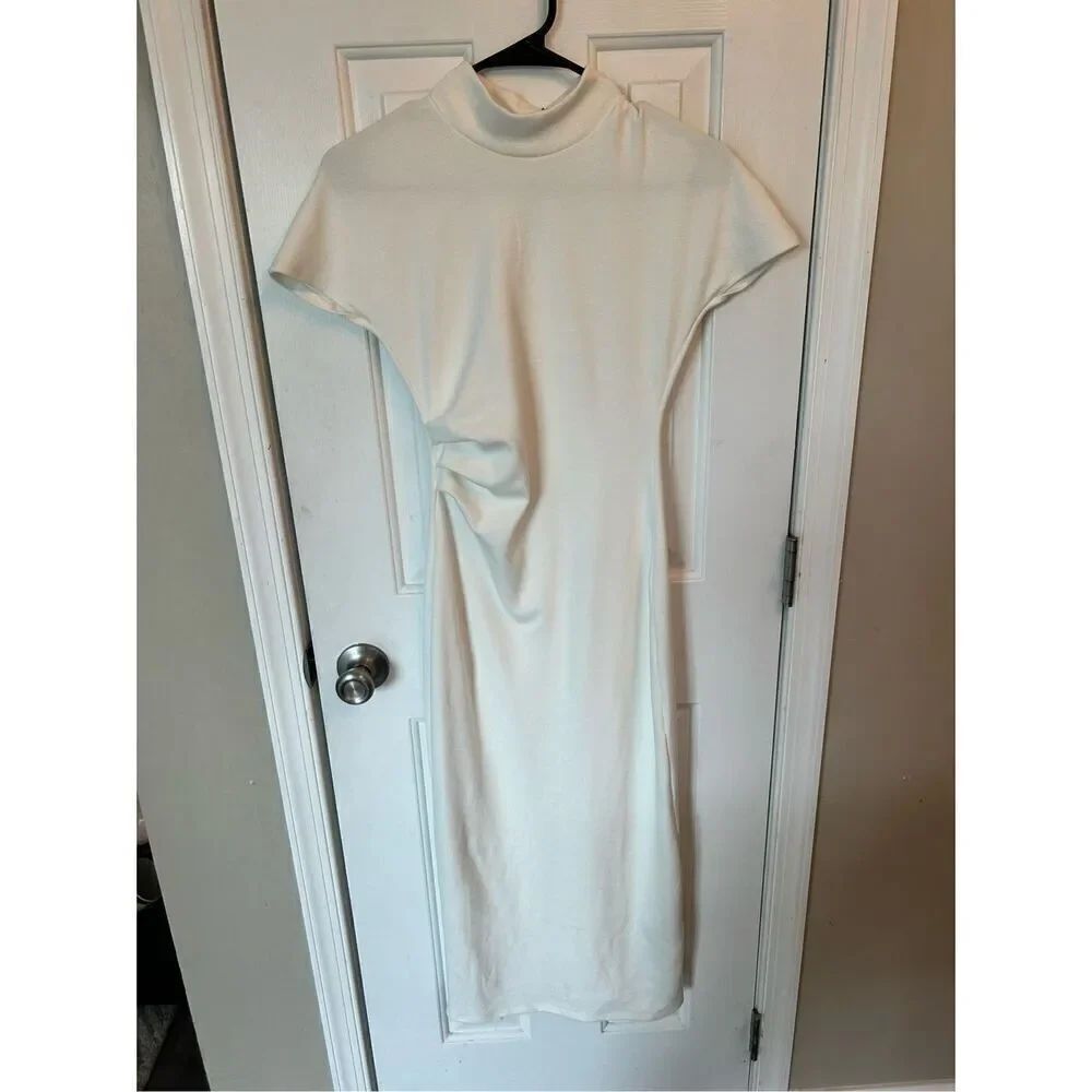 Zara white short sleeve tight dress size small - Picture 5 of 9